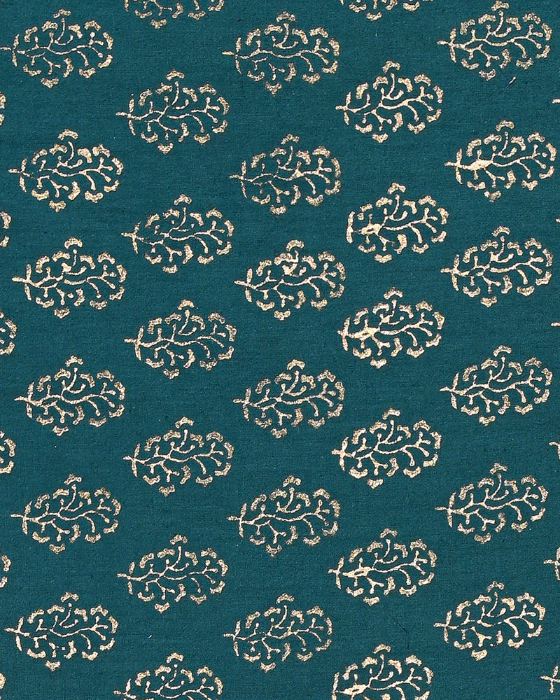 Hand Block Printed Cotton Suit With Organza Dupatta BSCOD30