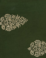 Exclusive Green Hand Block Printed Cotton Suit With Organza Dupatta BSCOD34