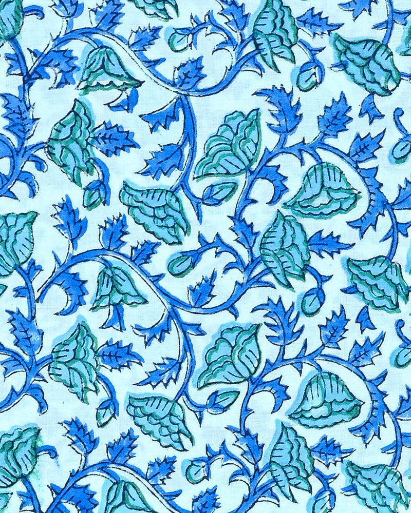 Hand Block Printed Cotton Suit With Organza Dupatta BSCOD22