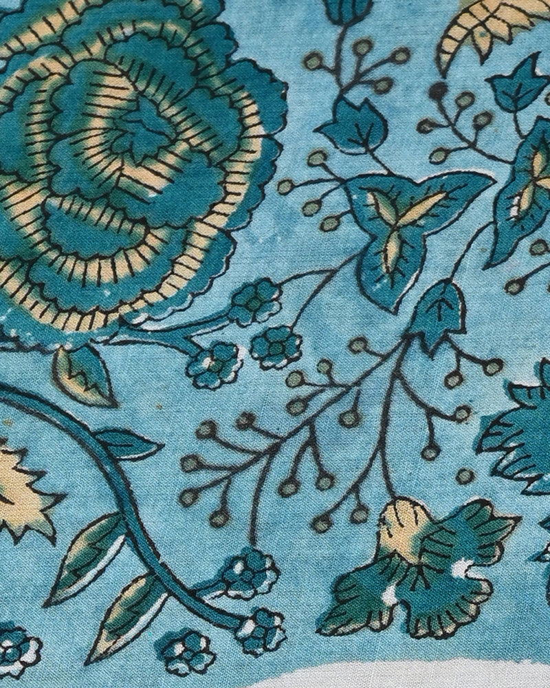 Exclusive Blue Floral Sanganeri Cotton Suit With Cotton Dupatta (BSCOTMU62)
