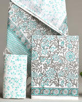 Hand Block Printed Cotton Suit With Linen Dupatta BSLID29
