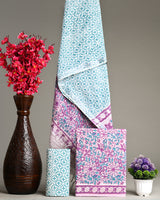 Hand Block Printed Cotton Suit With Linen Dupatta BSLID25