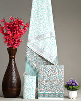 Hand Block Printed Cotton Suit With Linen Dupatta BSLID29