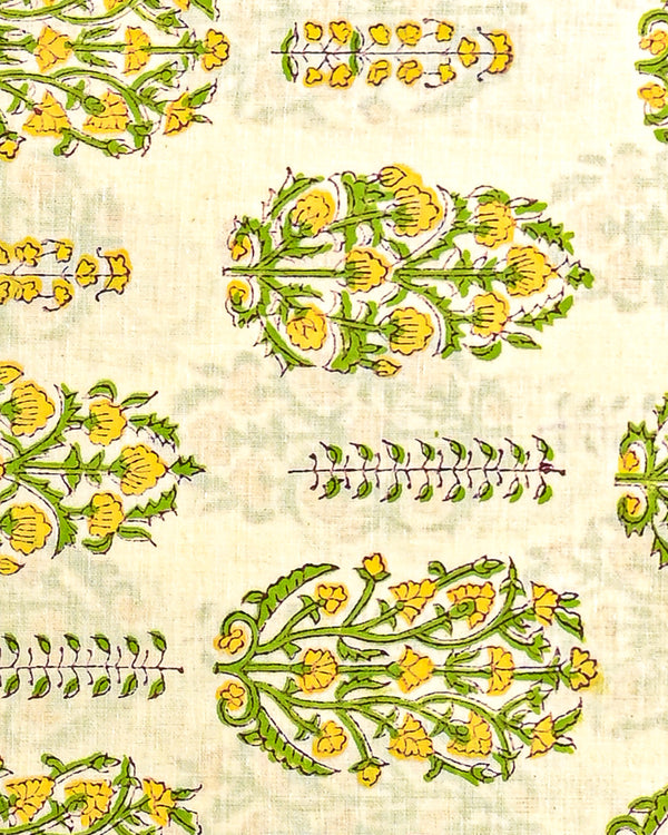 Hand Block Printed Cotton Suit With Linen Dupatta BSLID23