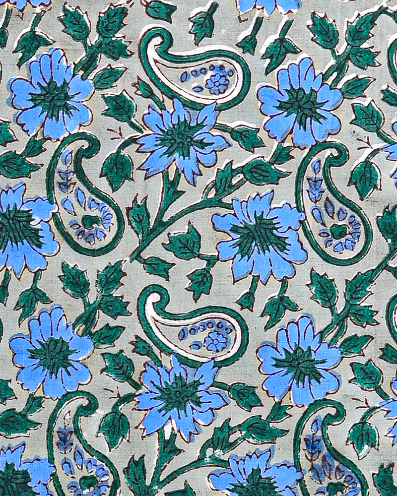 Hand Block Printed Cotton Suit With Linen Dupatta BSLID37