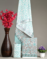 Hand Block Printed Cotton Suit With Linen Dupatta BSLID08