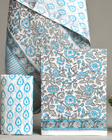 Hand Block Printed Cotton Suit With Linen Dupatta BSLID08