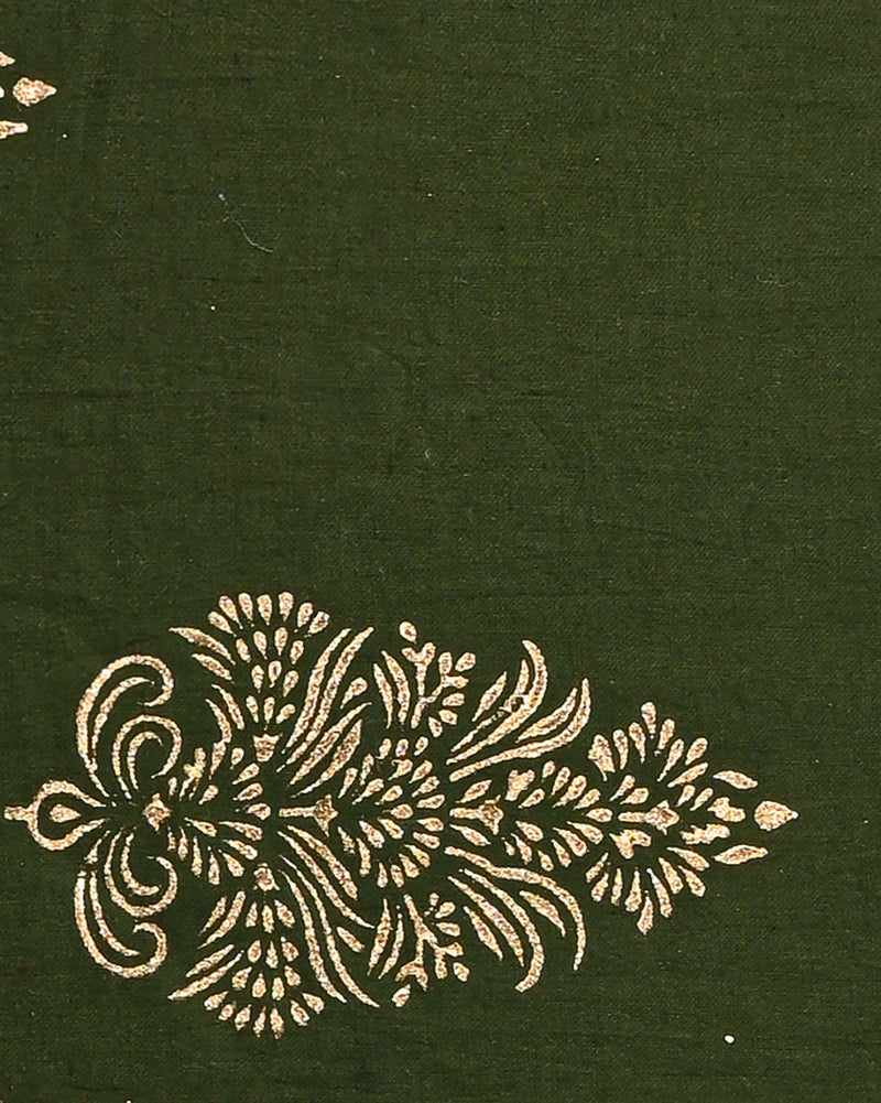 Hand Block Printed Cotton Suit With Linen Dupatta BSLID14