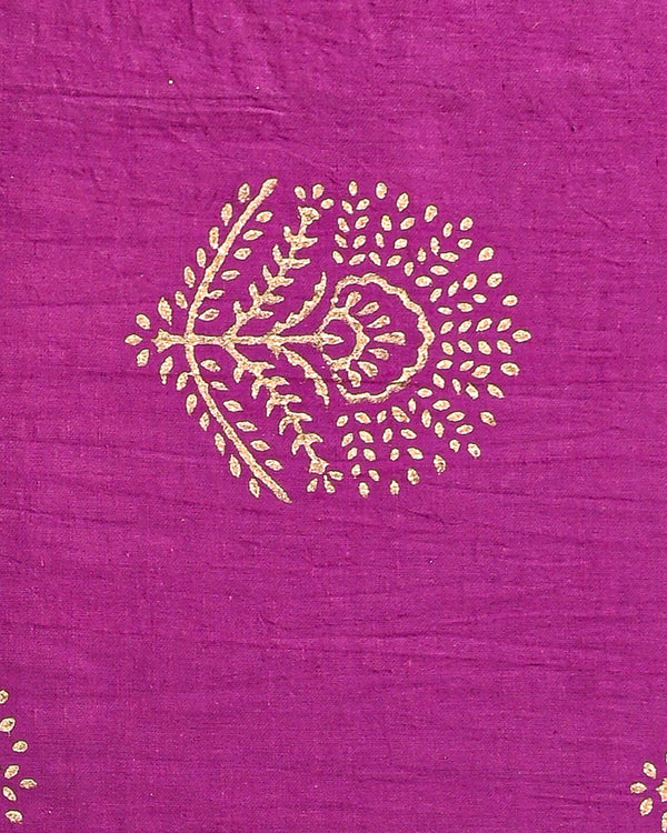 Hand Block Printed Cotton Suit With Linen Dupatta BSLID13