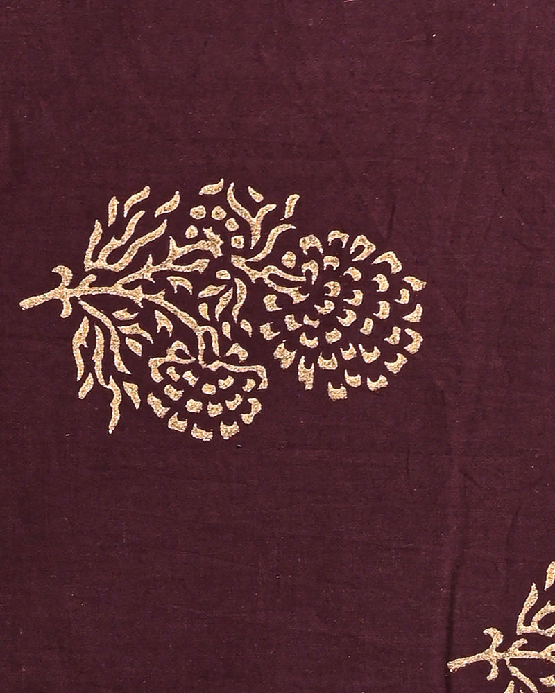 Hand Block Printed Cotton Suit With Linen Dupatta BSLID12