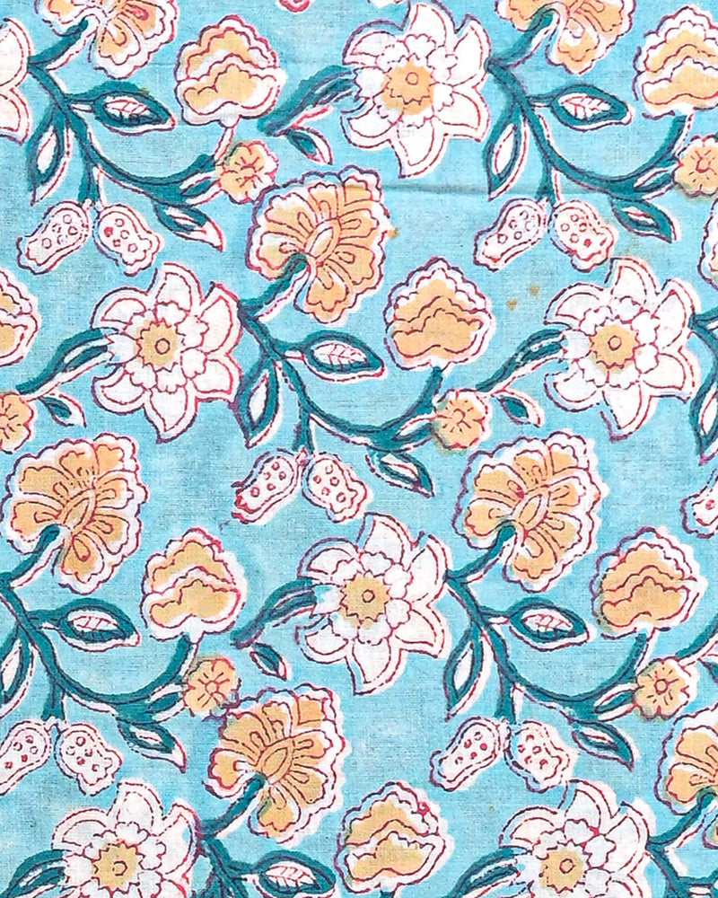 Hand Block Printed Cotton Suit With Linen Dupatta BSLID31