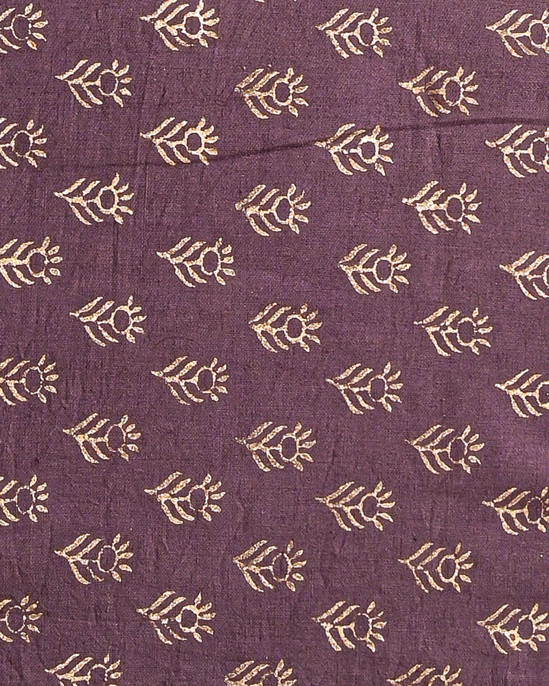 Hand Block Printed Cotton Suit With Linen Dupatta BSLID33