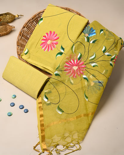 Exclusive Hand Painted Cotton Suit With Kota Dupatta (BSCOTKO126)