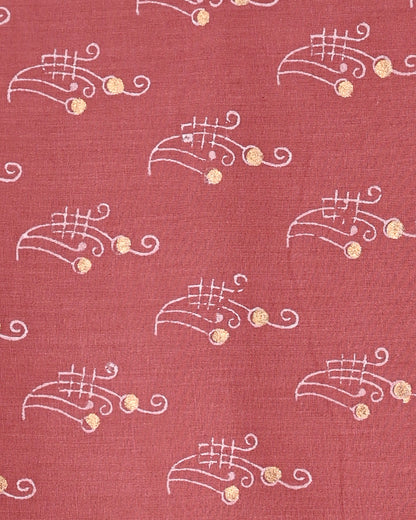 Premium Hand Block Khadi Gold Printed Cotton Suit With Chiffon Dupatta (BSCOTCH108)