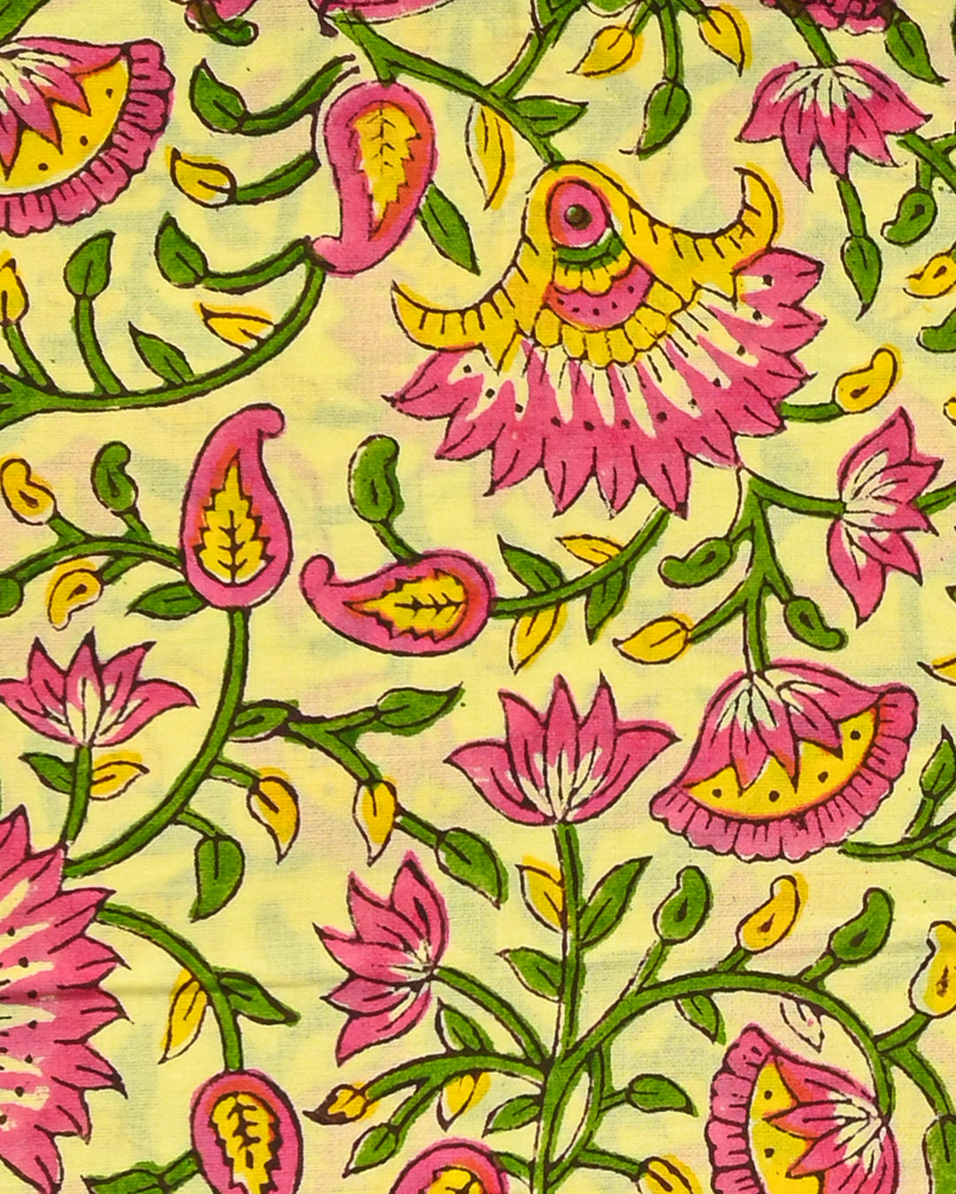 Exclusive Yellow Jaal print Hand Block Printed Cotton Suit With Kota Dupatta(BSCOTKO19)