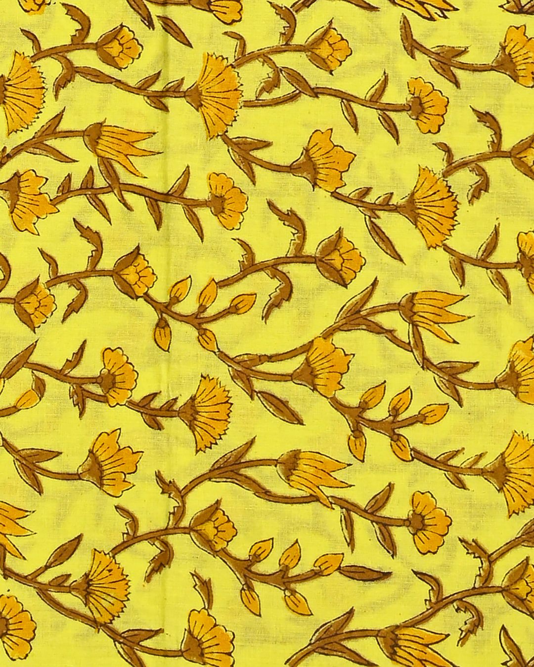 New Yellow Rapid Printed Cotton Suit With Chiffon Dupatta (CFCOTCH16)