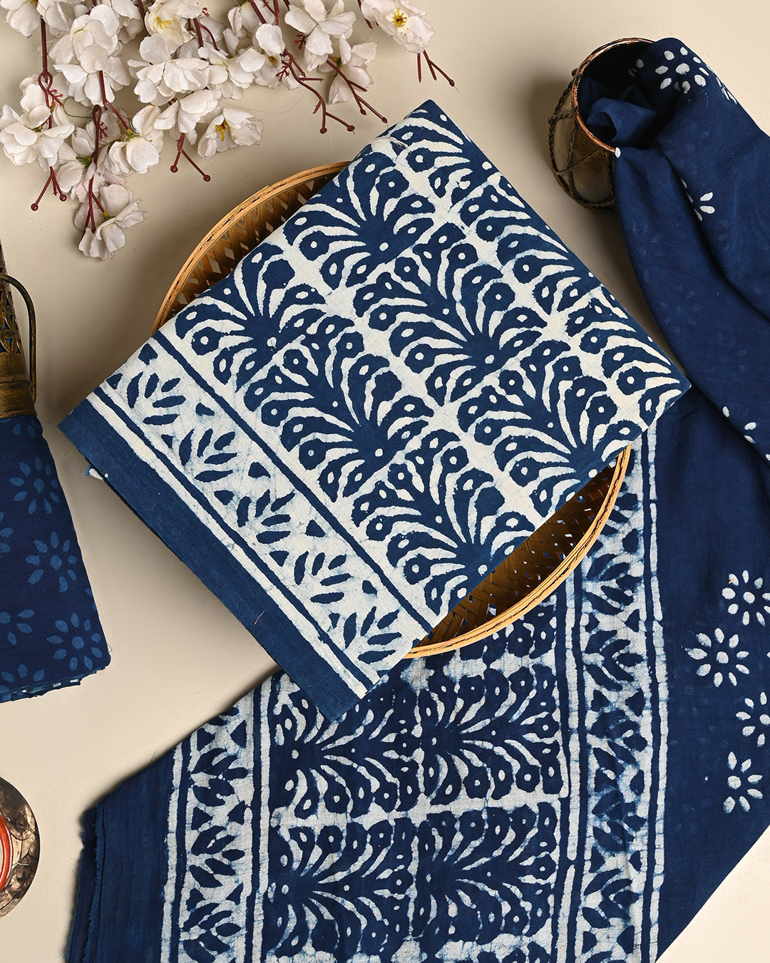 Traditional Dabu Printed Cotton Suit With Cotton Dupatta (BSCOTMU123)