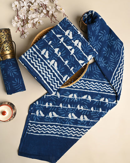 Premium Dabu Printed  Cotton Suit With Cotton Dupatta (BSCOTMU128)