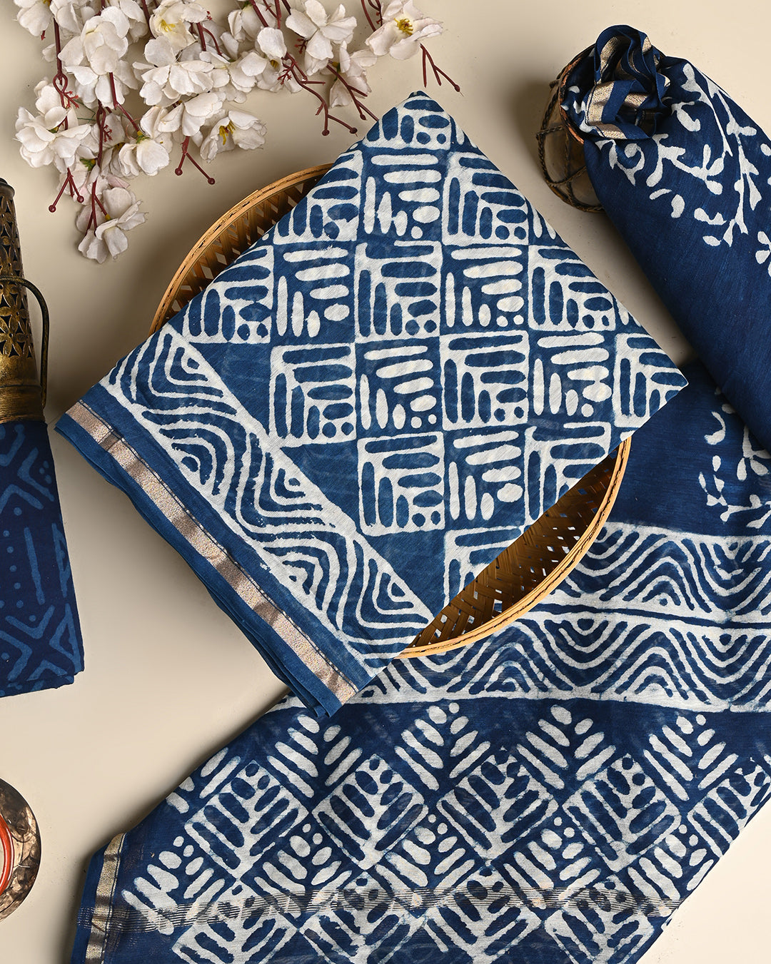 Premium Dabu Print Chanderi Silk Suit Set (BSCHACH40)
