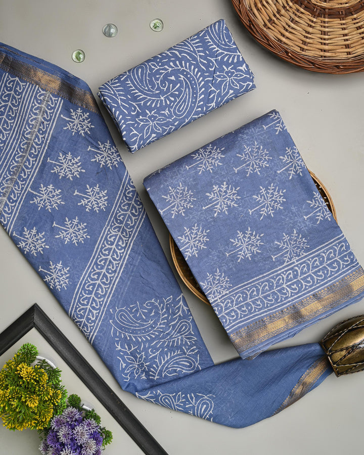 Premium Discharge Print Maheshwari Silk Suit Set (BSMAHMA15)