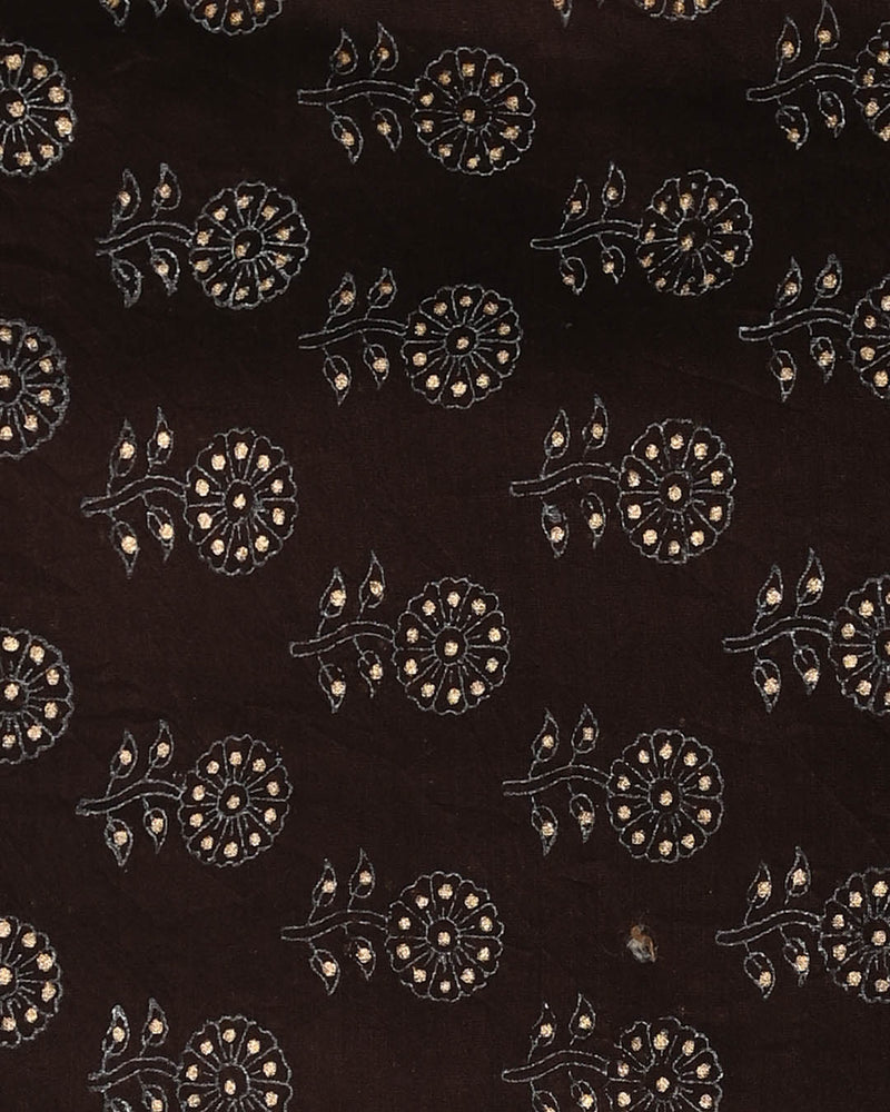 Premium Hand Block Gold And Khadi Printed Chanderi Silk Suit Set(BSCH13)