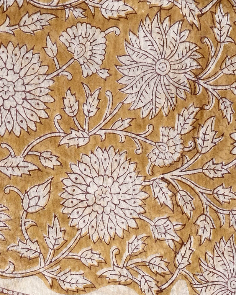 Exclusive Hand Block Gold And Khadi Printed Chanderi Silk Suit Set(BSCH03)