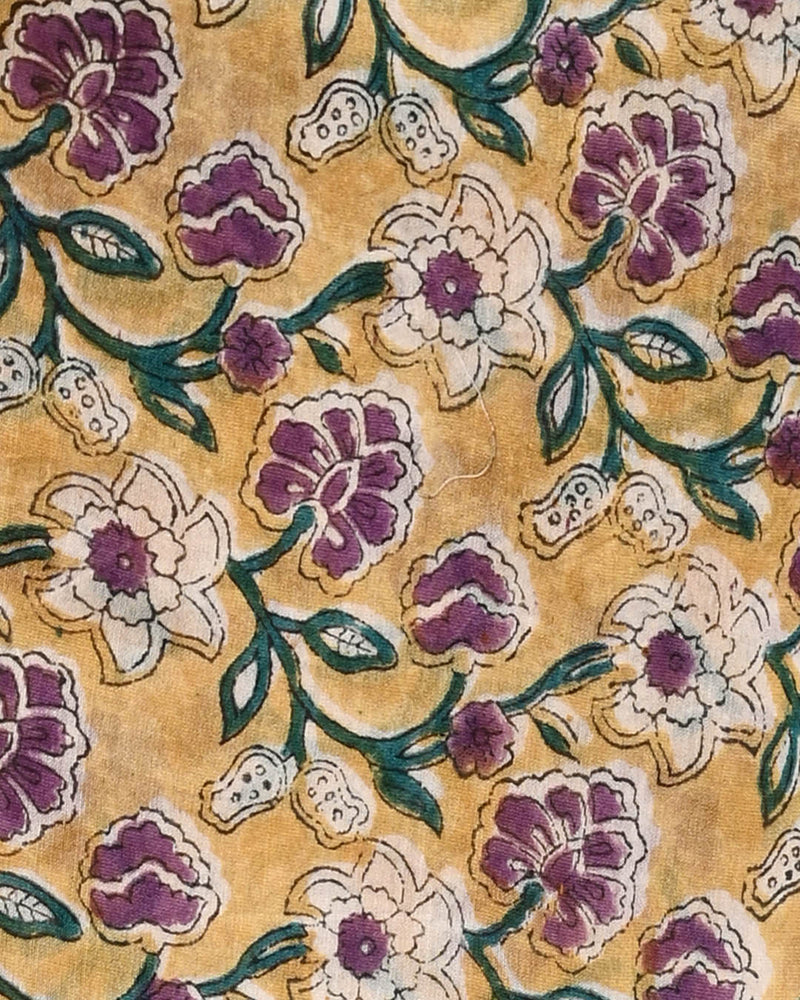 Exclusive Hand Block Gold And Khadi Printed Chanderi Silk Suit Set(BSCH05)