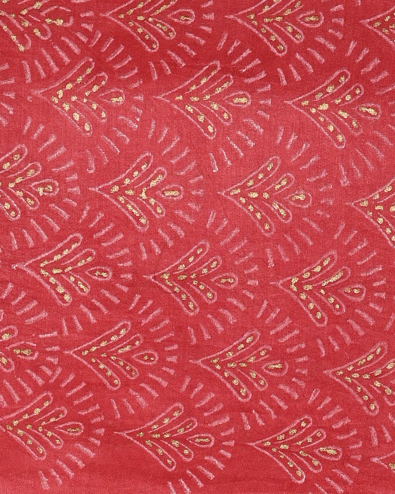 Exclusive Hand Block Gold And Khadi Printed Chanderi Silk Suit Set(BSCH06)