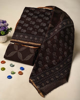 Premium Hand Block Gold And Khadi Printed Chanderi Silk Suit Set(BSCH13)