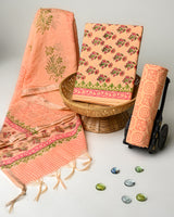 Hand Block Printed Cotton Suit With Chnaderi Dupatta BSCD06