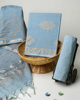 Hand Block Printed Cotton Suit With Chnaderi Dupatta BSCD31