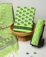 Hand Block Printed Cotton Suit With Chnaderi Dupatta BSCD05