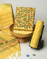 Hand Block Printed Cotton Suit With Chnaderi Dupatta BSCD09