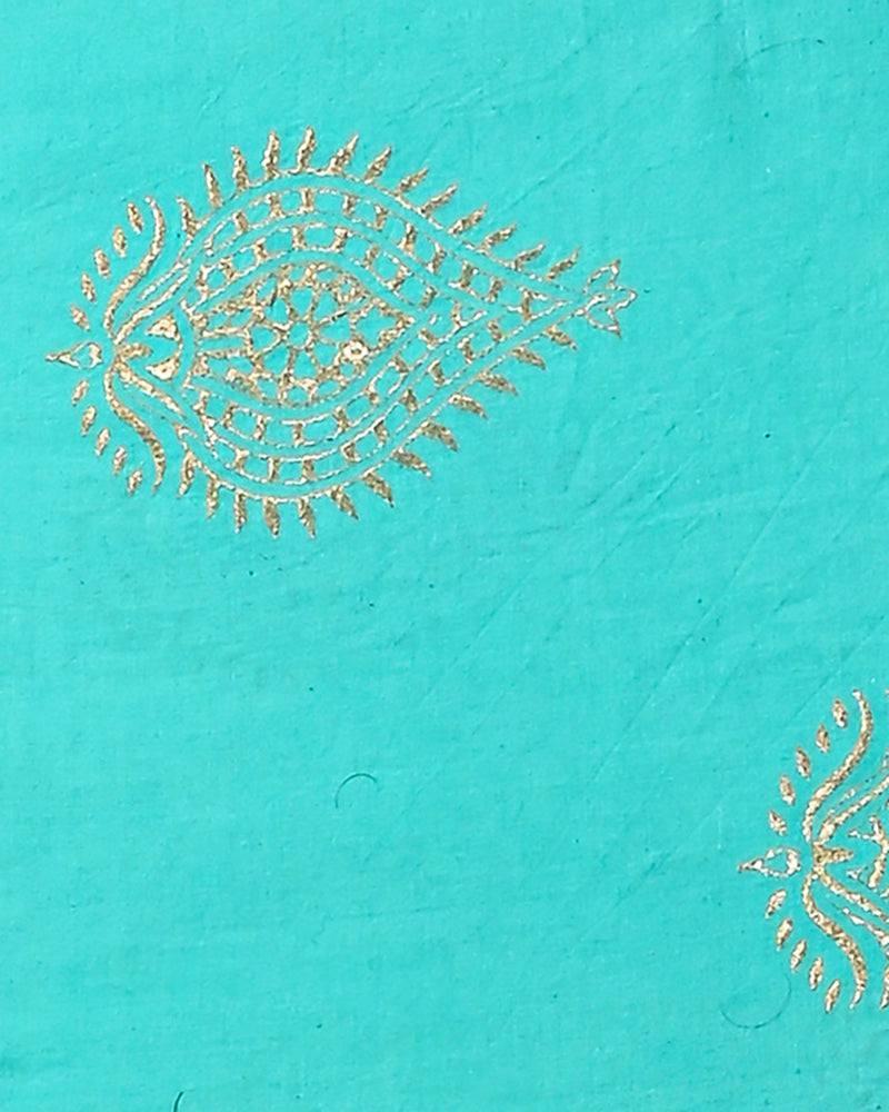 Hand Block Printed Cotton Suit With Chnaderi Dupatta BSCD32
