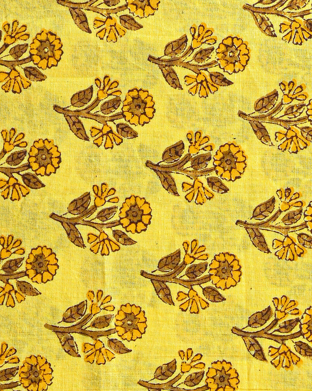 Premium Yellow Hand Block Printed Cotton Suit With Cotton Duptta CFCOTMU27