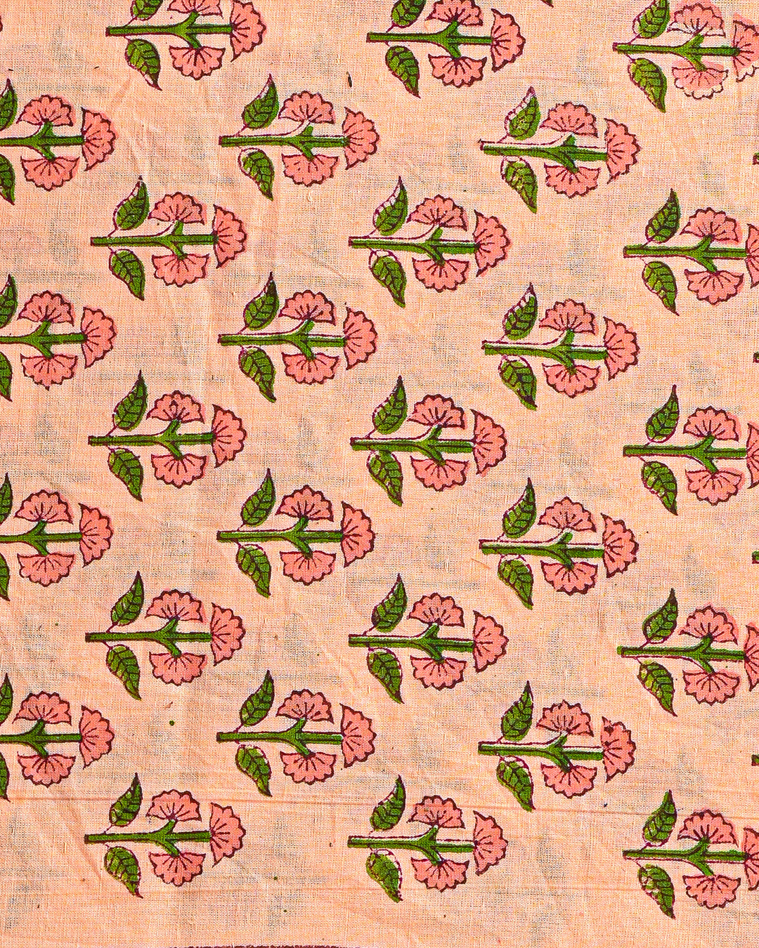 Premium Peach Hand Block Printed Cotton Suit With Cotton Duptta CFCOTMU25