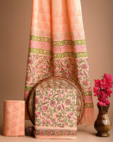 New Peach Exclusive Sanganeri Cotton Suit With Cotton Dupatta (COCOTMU10)