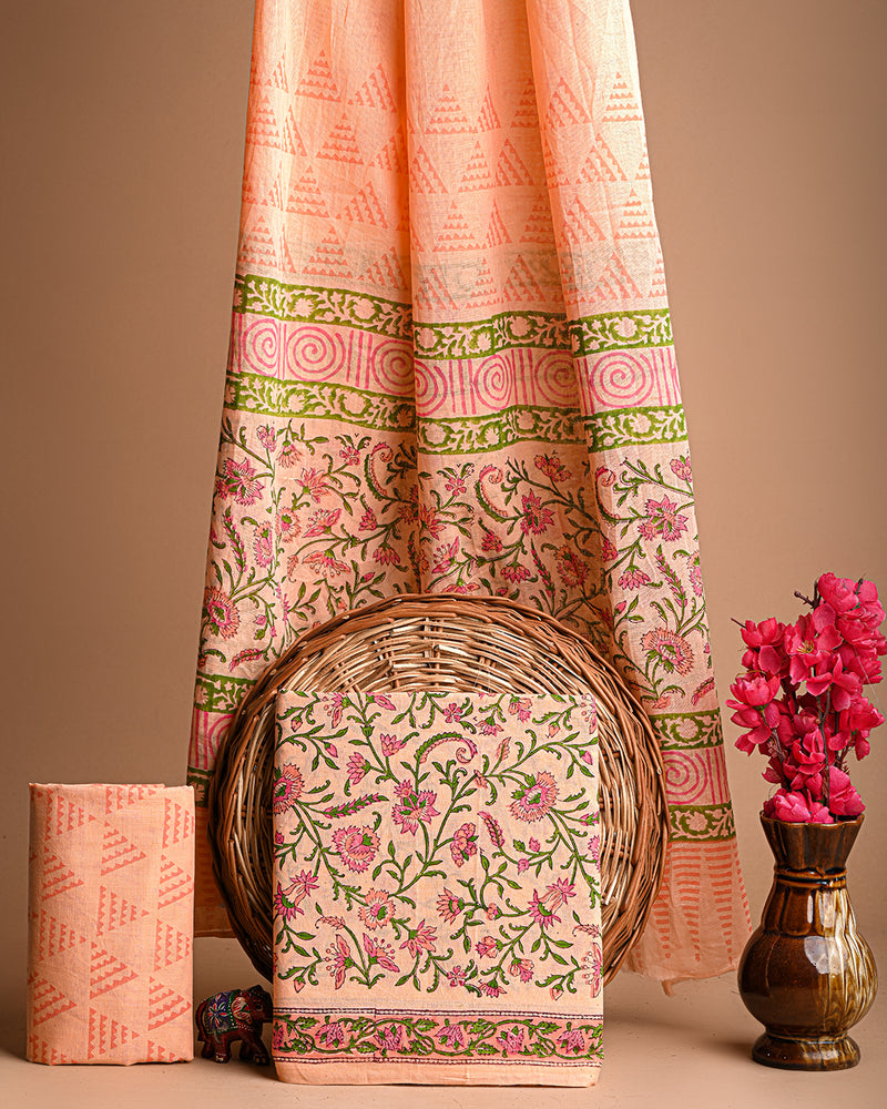 New Exclusive Sanganeri Cotton Suit With Cotton Dupatta (COCOTMU10)