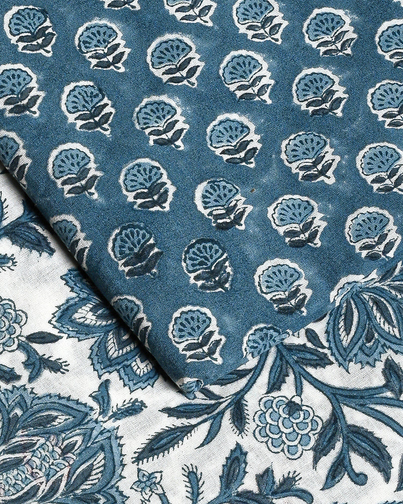Premium Hand Block Printed Cotton Suit Top And Bottom Set (BSTB01)
