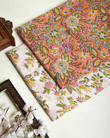 Premium Hand Block Printed Cotton Suit Top And Bottom Set (BSTB10)