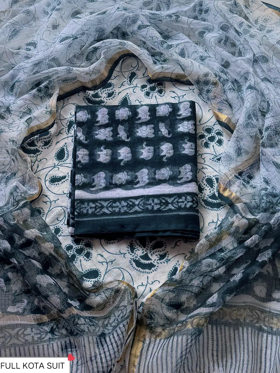 Full Unstitched Exclusive Kota Doria Suit With Kota Dupatta (BSKD02)