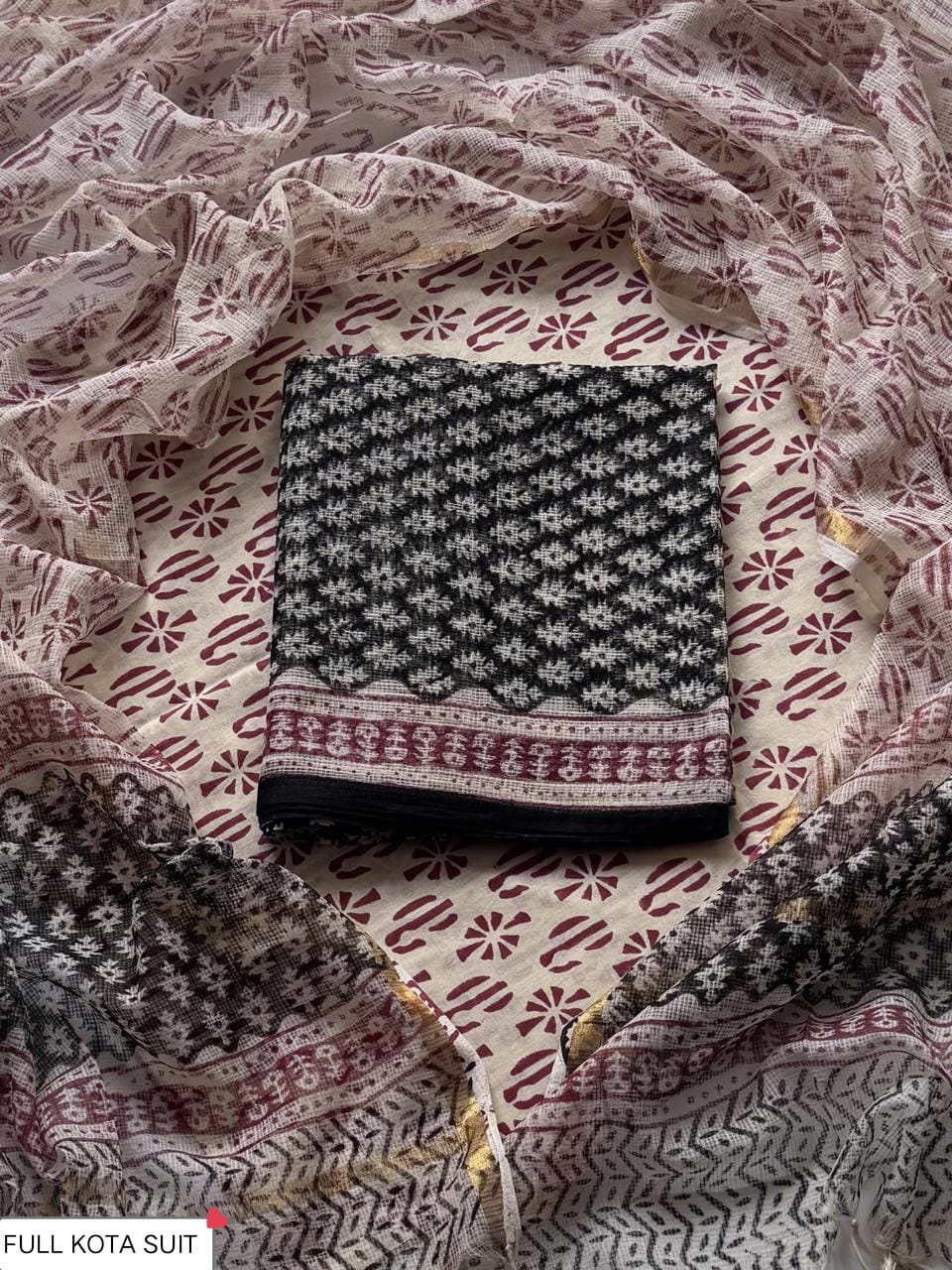 Kota Doria Suit With Kota Dupatta – Exclusive Full Unstitched Suit(BSKD25)