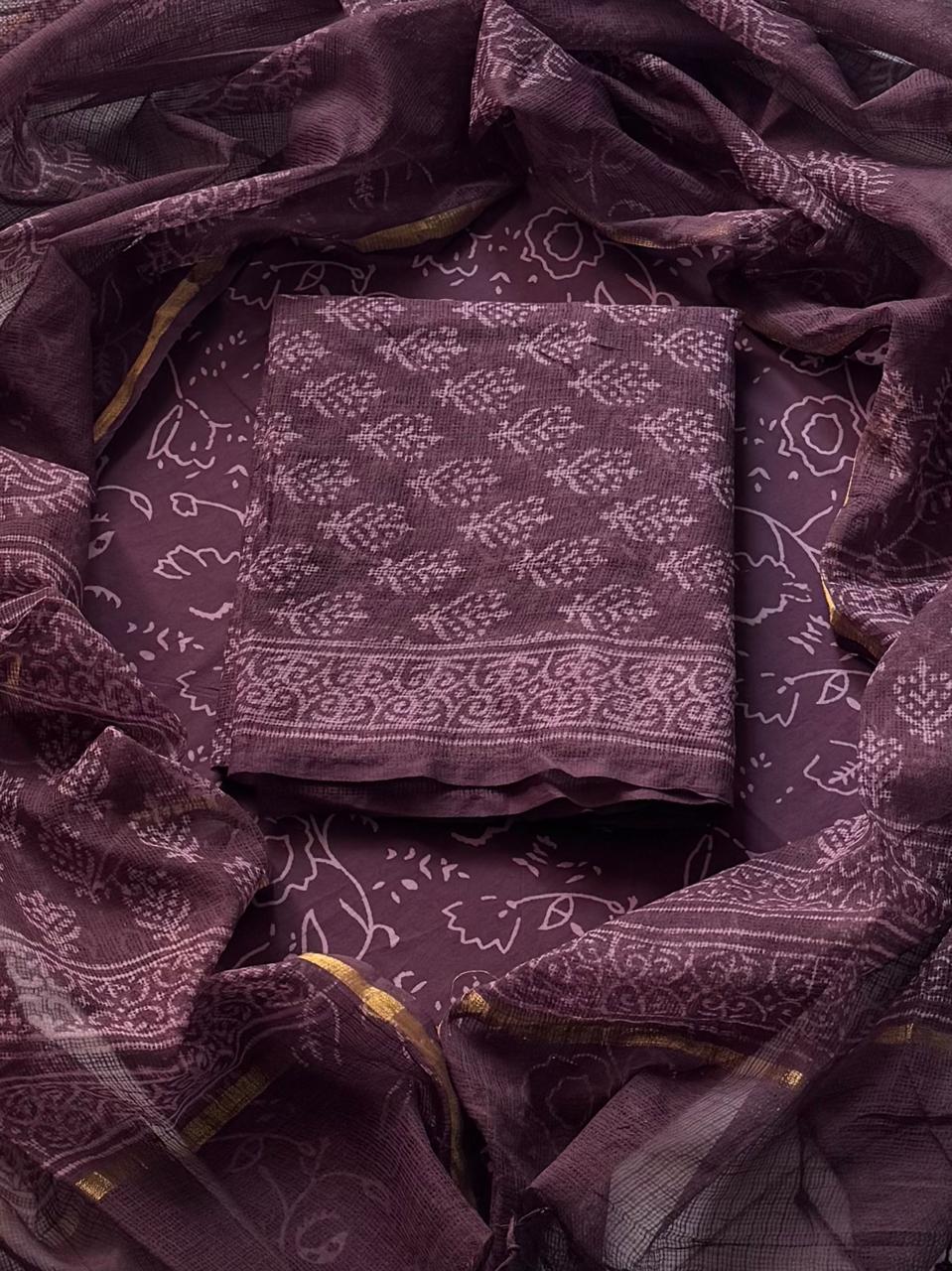 Full Unstitched Exclusive Kota Doria Suit With Kota Dupatta (BSKD05)