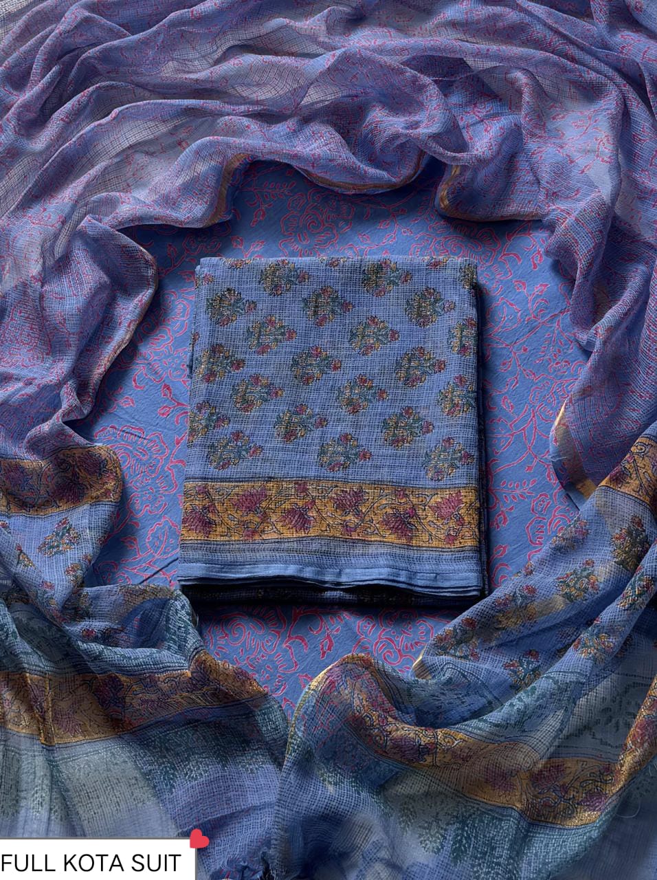 Kota Doria Suit With Kota Dupatta – Exclusive Full Unstitched Suit(BSKD07)