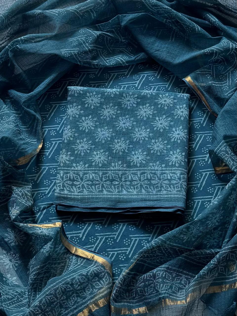 Kota Doria Suit With Kota Dupatta – Exclusive Full Unstitched Suit(BSKD13)