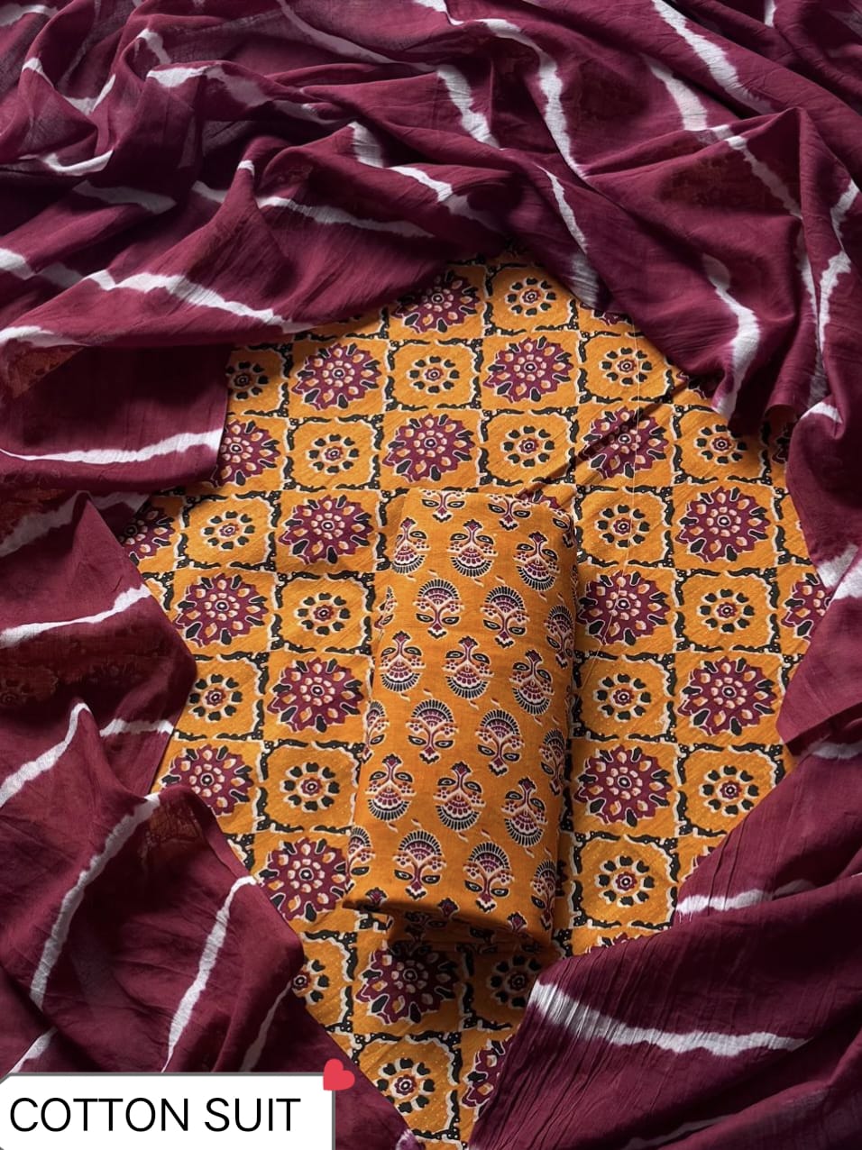 Premium Sanganeri Print Cotton Suit With Cotton Dupatta (BSCOTMU156)