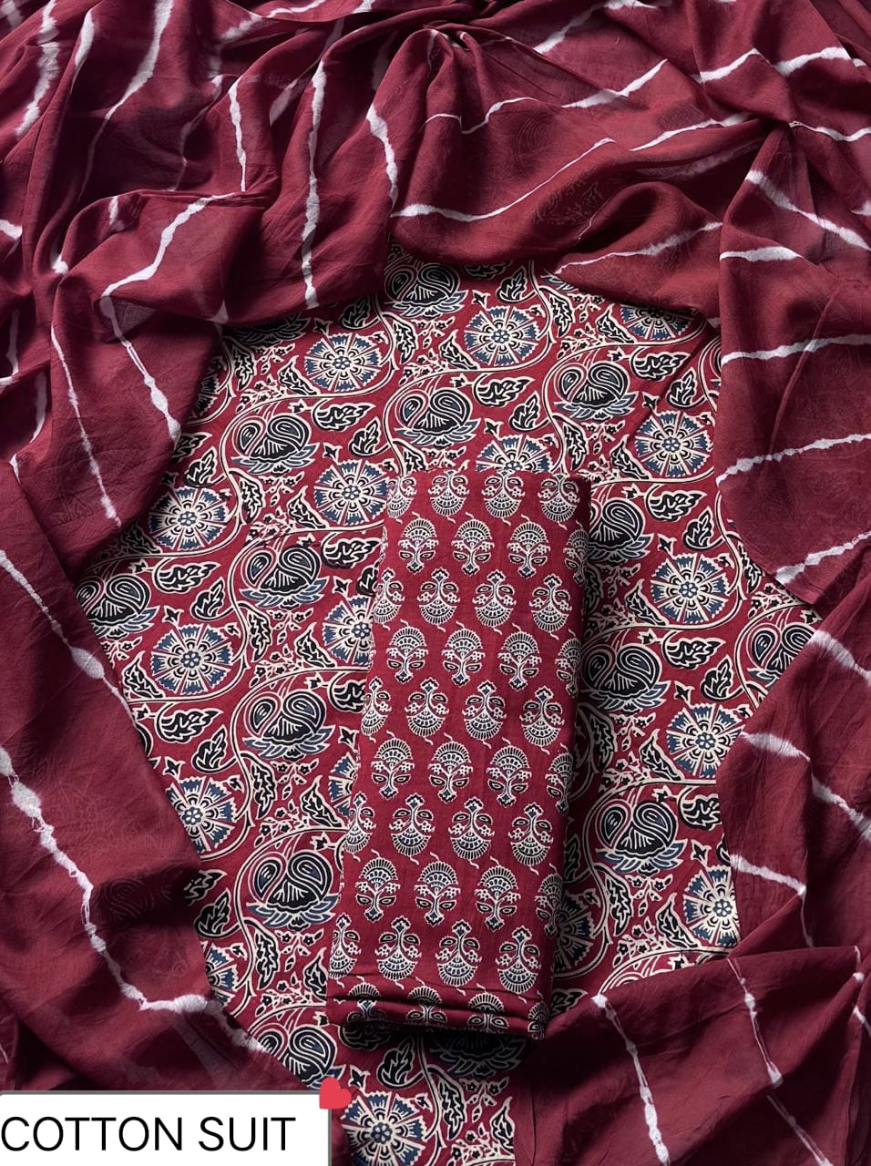 Premium Sanganeri Print Cotton Suit With Cotton Dupatta (BSCOTMU161)