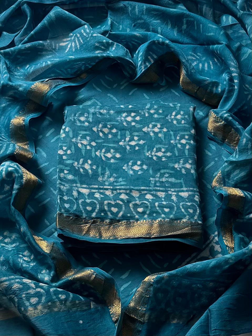 Premium Dabu Print Maheshwari Silk Suit (BSMAHMA140)