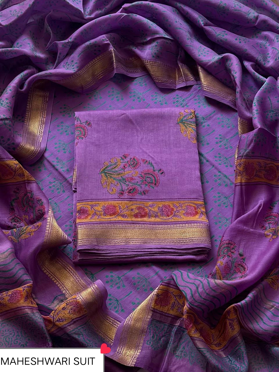 Premium Discharge Print Maheshwari Silk Suit (BSMAHMA148)