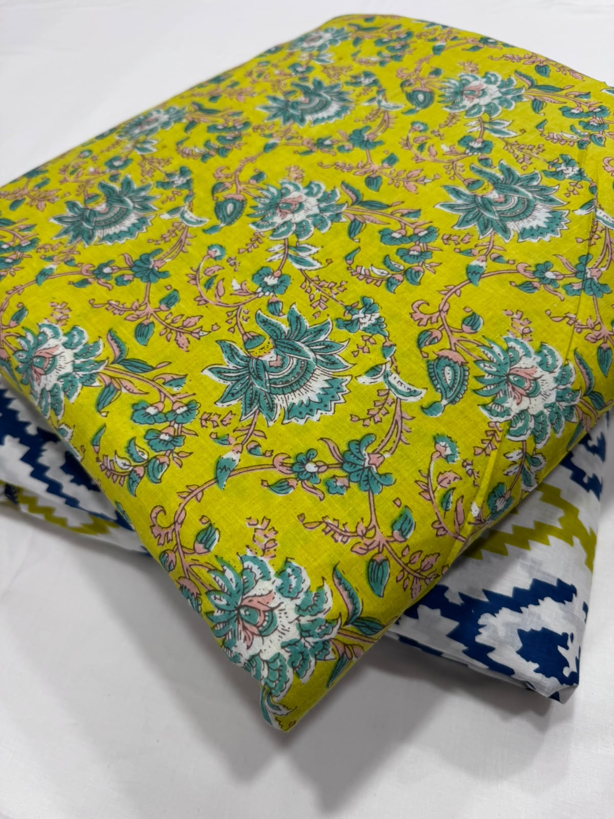 Premium Sanganeri Printed Cotton Suit Top And Bottom Set (BSTB123)